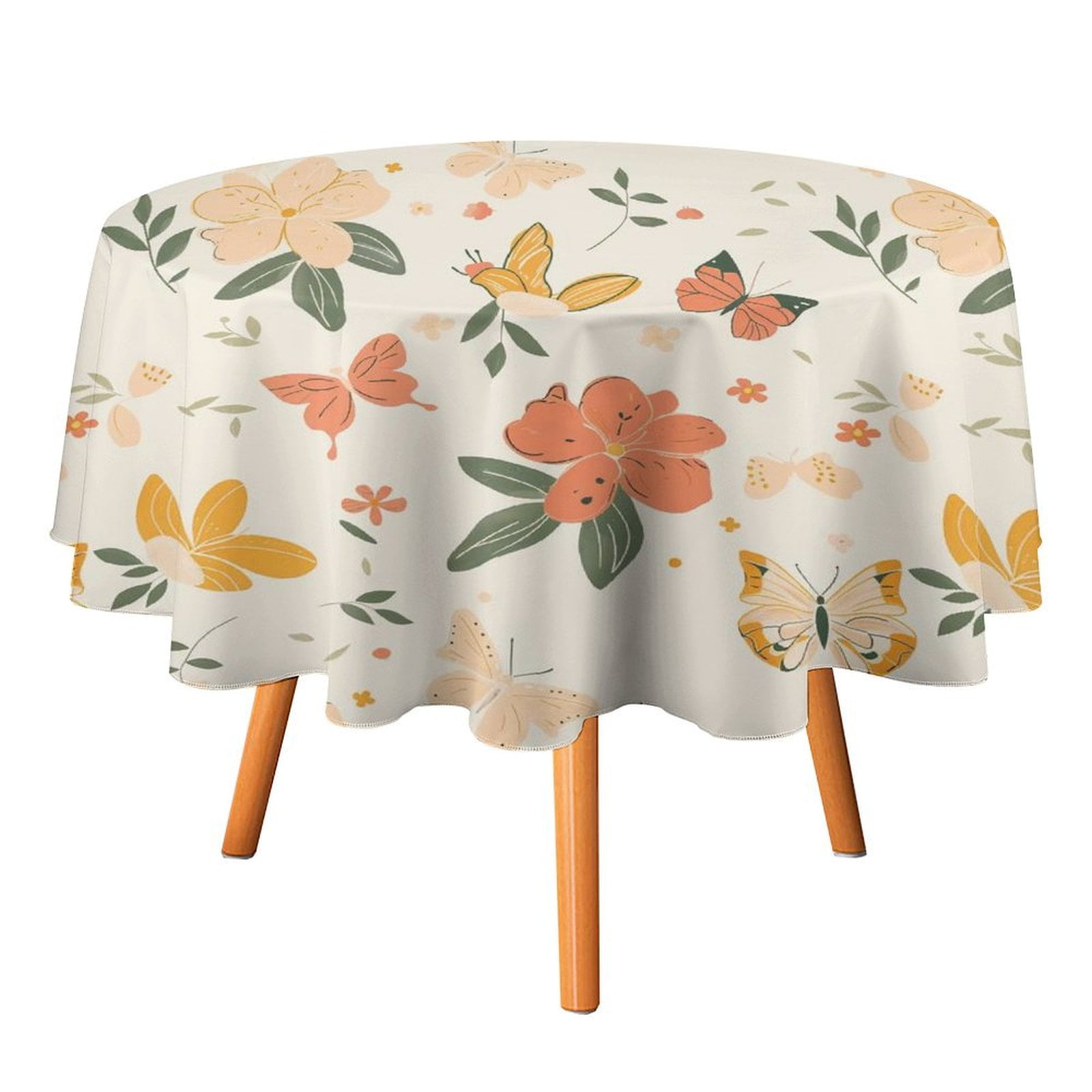 JINGDS Butterfly Blossoms213 Round Table Cloth, Tablecloth, Table