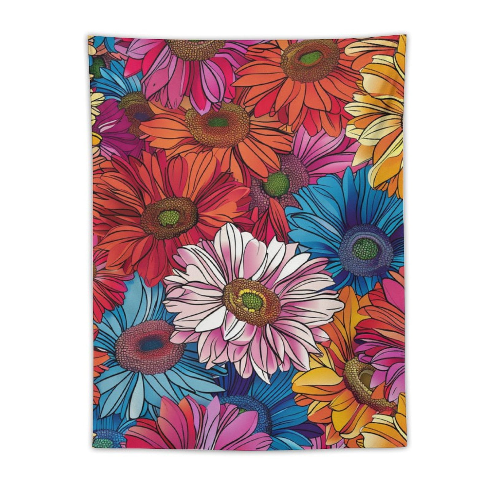 JINGDS Colorful Tiny Gerbera 236 Tapestry, Funny Tapestry Wall Hanging