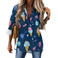 JINGDS Cute Halloween Ice Cream Cones 28 Women's Long Sleeve Shirts