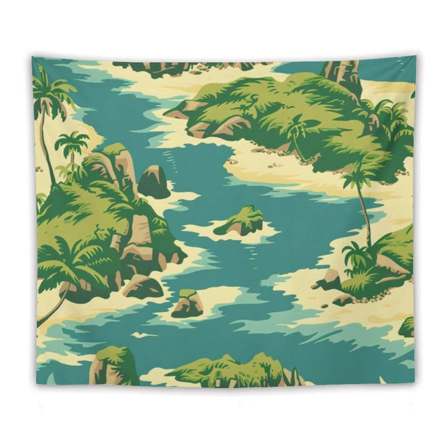 JINGDS Exotic Island View92 Tapestry, Funny Tapestry Wall Hanging