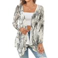 JINGDS Ink Wash Trees359 Women's Cardigan Lightweight Open Front Knit
