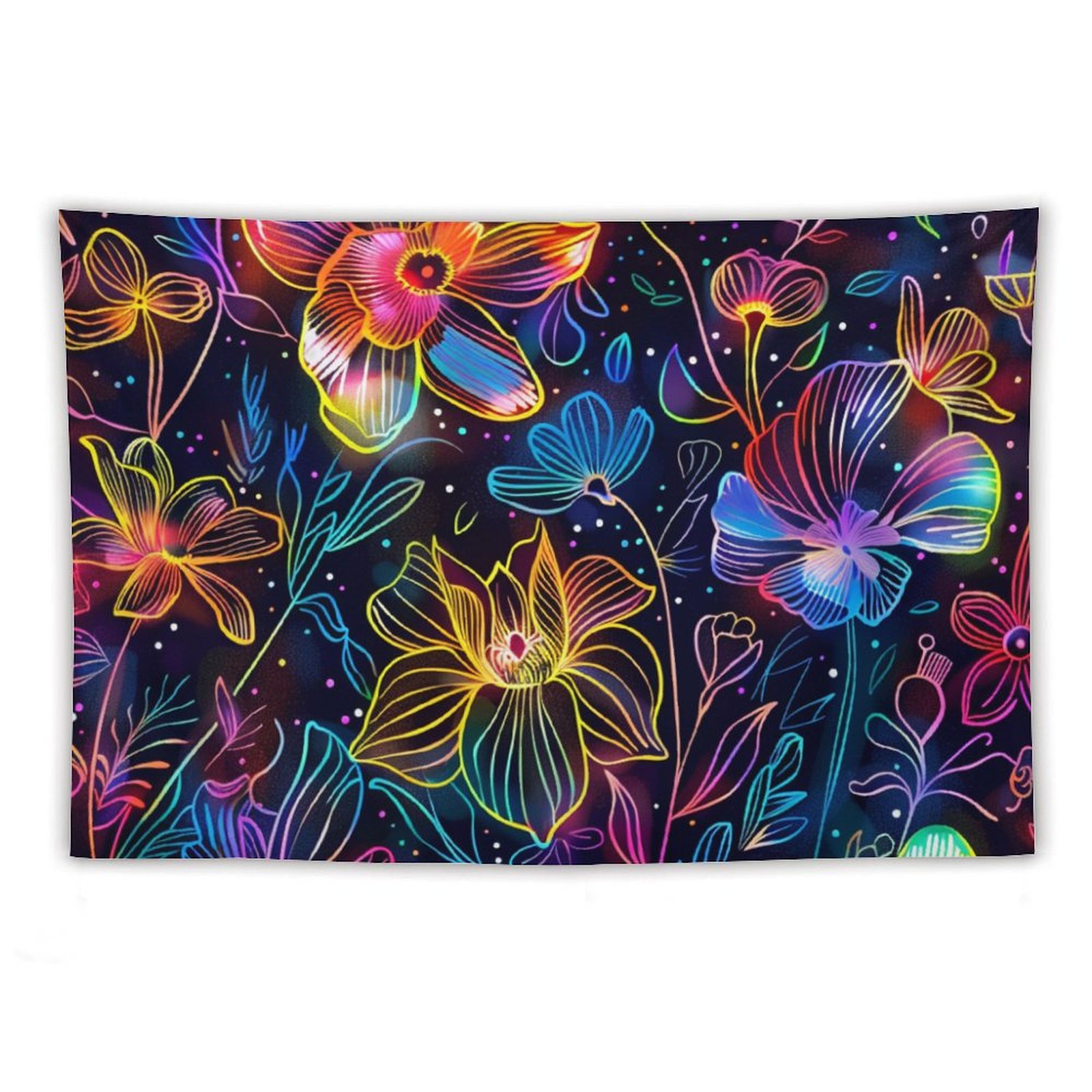 JINGDS Luminous Flowers 482 Tapestry, Funny Tapestry Wall Hanging