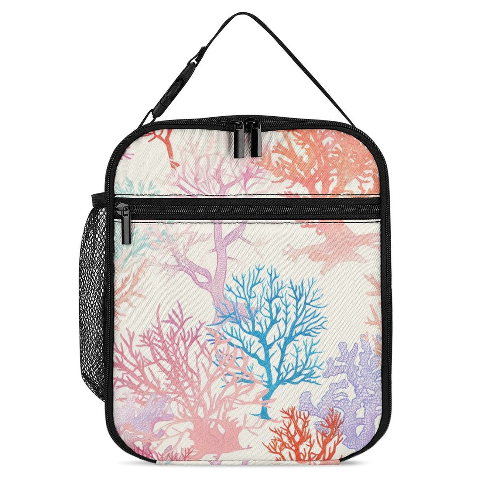 JINGDS Pastel Coral Serenity 499 Portable Insulated Lunch Bag Waterproof Leakproof Reusable Lunch Bag Beach Cooler Bag with Large Pocket Walmart