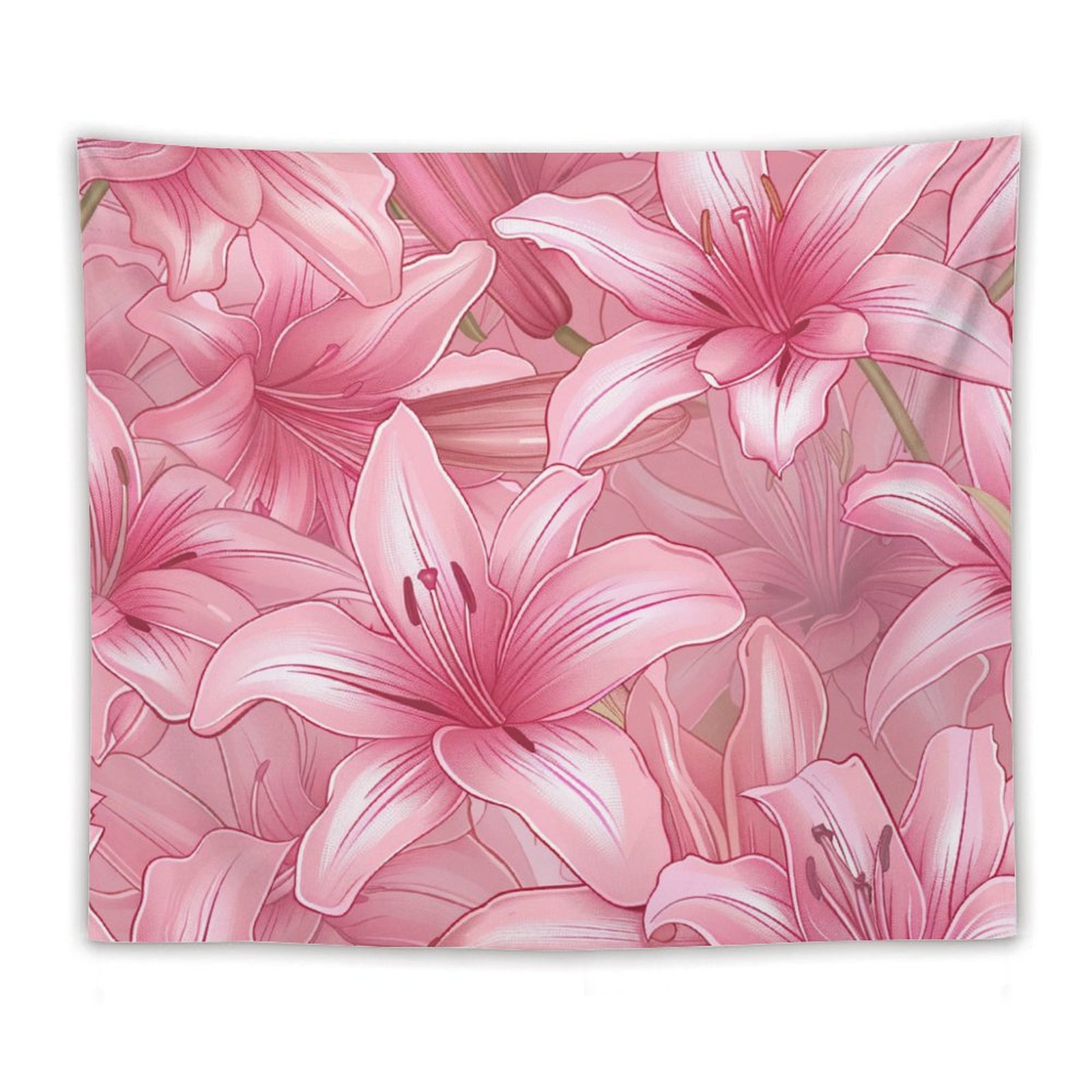 JINGDS Pink Lilies1181 Tapestry, Funny Tapestry Wall Hanging, Large