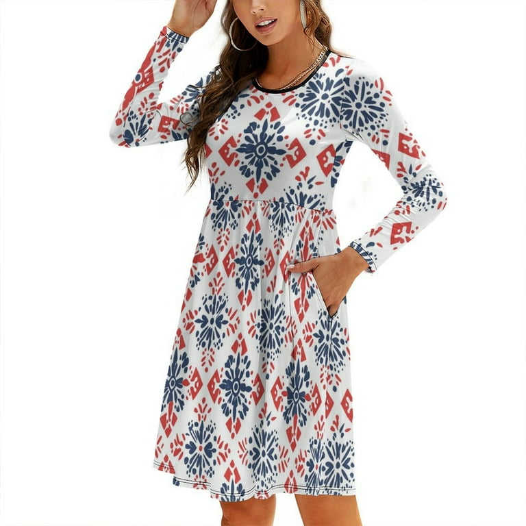 Knee length swing dress deals