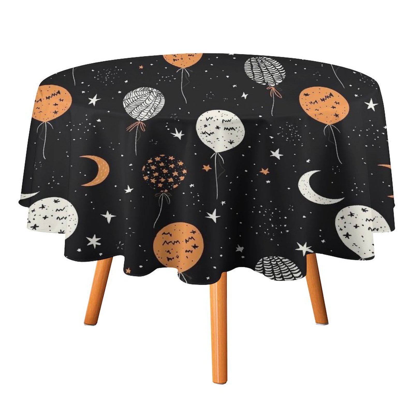 JINGDS Stars Moon Halloween Balloons Design 63471 Round Table Cloth