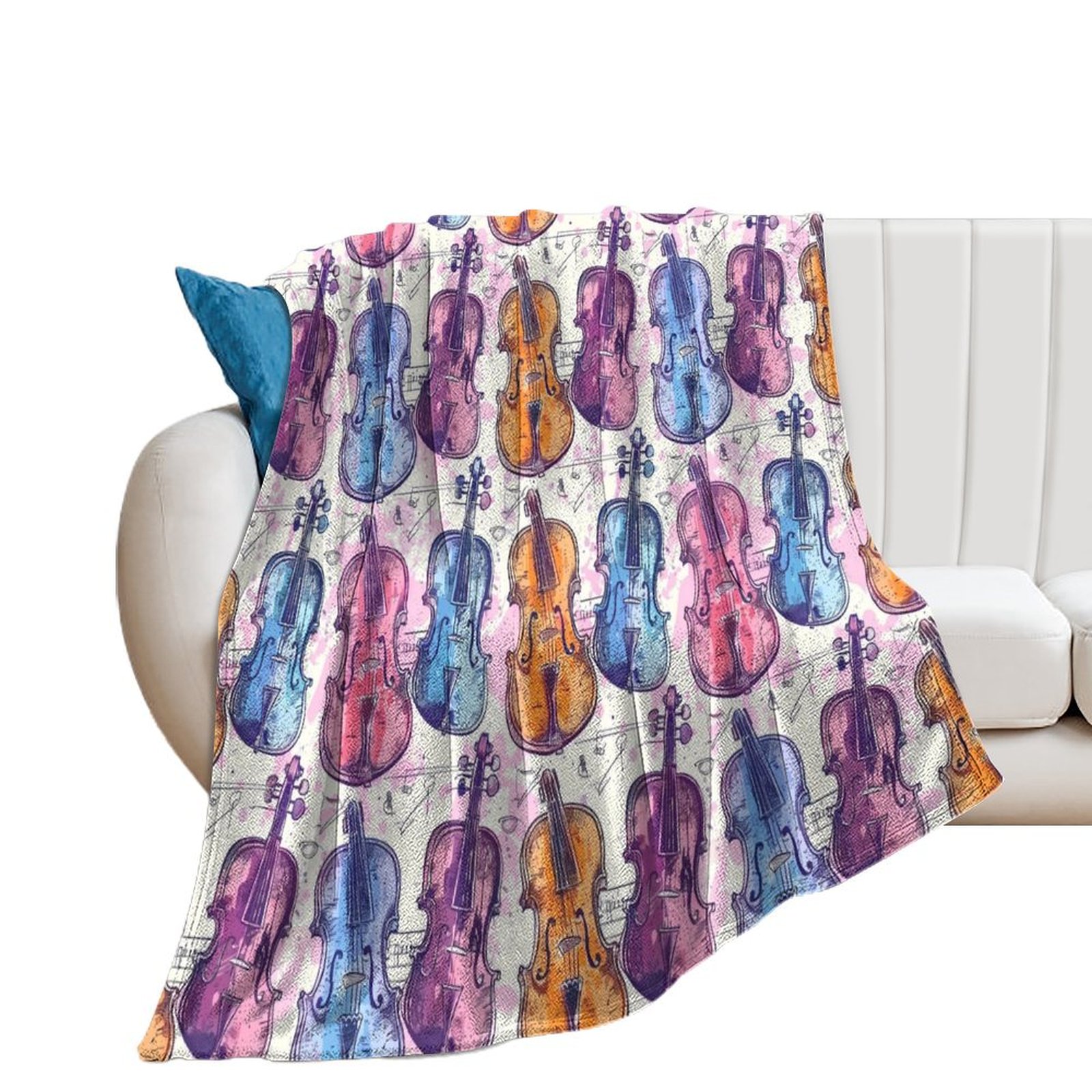 JINGDS Violin Sketches934 Throw Blanket, Soft Throw Blanket for Couch