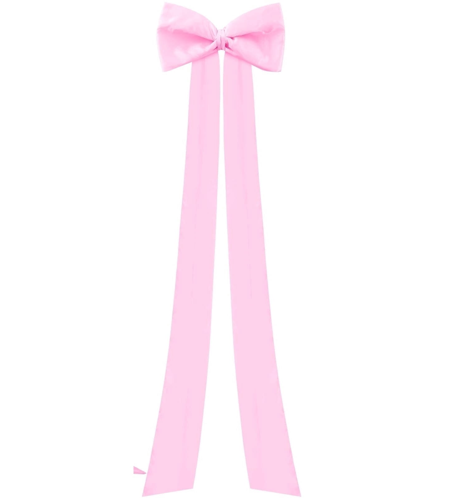 Meikd Extra-Large Decorative Bow: Giant Bow with Long Tassels—Perfect for Gift Decorations, Wedding Arches, Holiday Parties, and Christmas Trees (Pink)