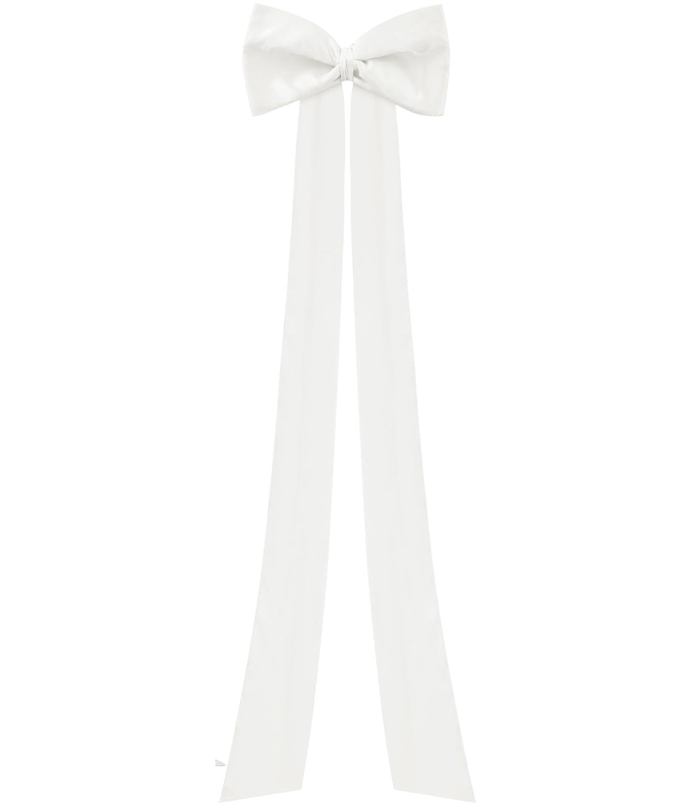 Meikd Extra-Large Decorative Bow: Giant Bow with Long Tassels—Perfect for Gift Decorations, Wedding Arches, Holiday Parties, and Christmas Trees (White)