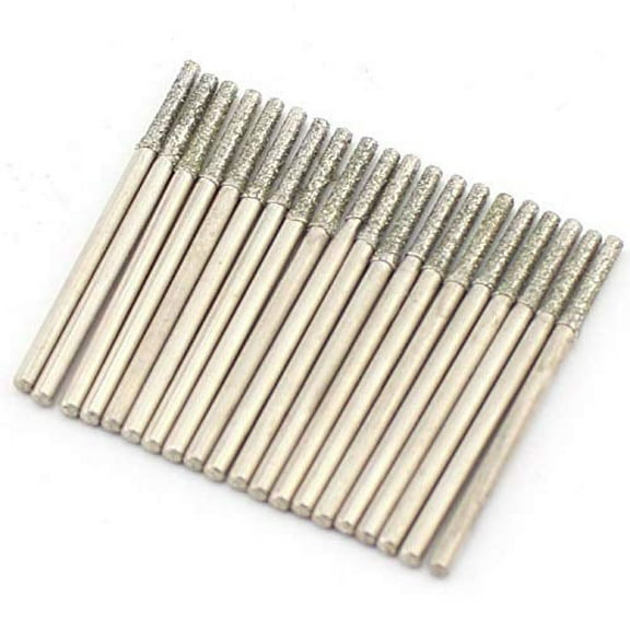 JINGLING 2mm Diamond Drill Bits Grinding Head Lapidary Tools for Stone Pack of