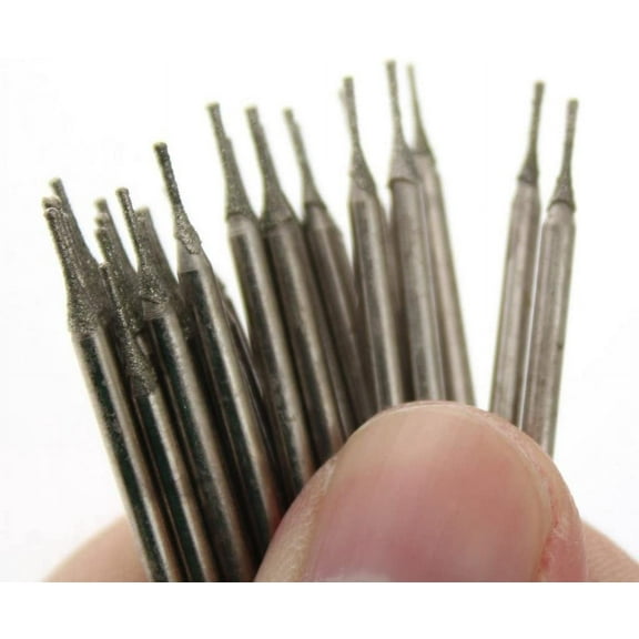 JINGLING Lapidary Diamond Drill Bits 0.8mm Carving Burrs for Stone Pack of 30Pcs