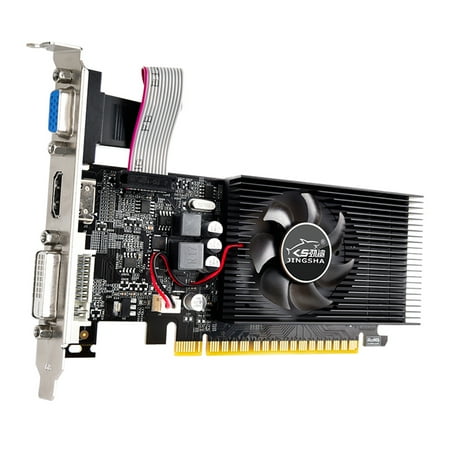 JINGSHA GT730 Graphics Card 4GB GDDR3 128bit Memory, 700MHz Core Frequency, VGA+DVI+ Ports for Office Gaming
