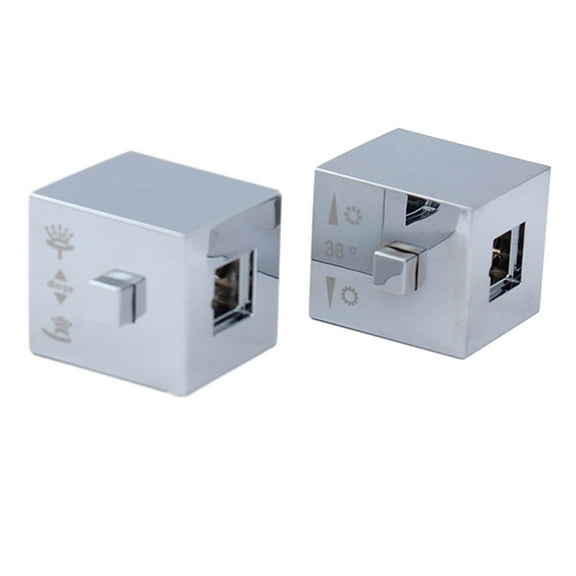 JINGT 1 Pair Square Shower Temperature Control Handle Knob Chrome Thermostatic Handle