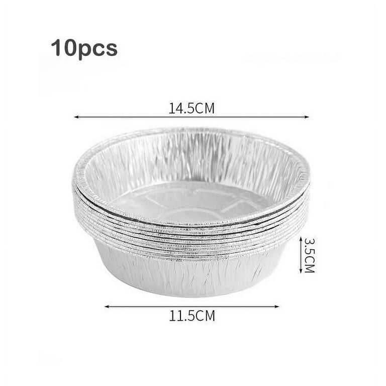 10pcs Disposable Aluminum Foil Baking Pans, Various Sizes Round