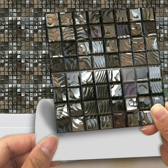 JINGT 15*15cm Self-adhesive Tile Stickers Mosaic Wall Tiles for Kitchen Bathroom Decor 10Pcs