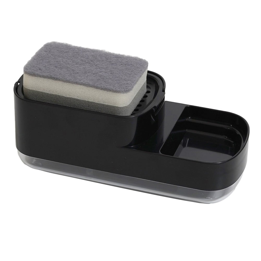 JINGT 2 In 1 Dish Soap Dispenser With Sponge Holder For Kitchen Sink