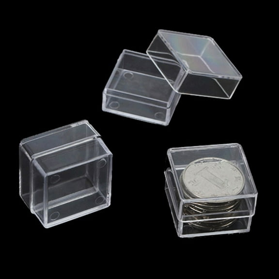 JINGT 4Pcs Small Clear Dust Storage Boxs Jewelry Container Nail Screws Handmade studio