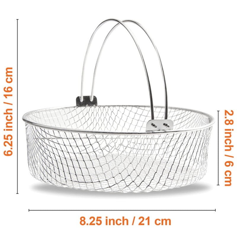 JINGT Air Fryer Basket Kitchen Air Fryer Mesh Basket Stainless Steel