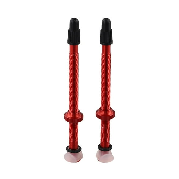 JINGT Bike Tubeless Tire Valve Stems 80MM Aluminum Alloy for Presta Valves 2 Pack Red