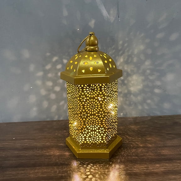 JINGT Brass Effect Moroccan Style Metal Lanterns Small Medium Large Hanging Decor M