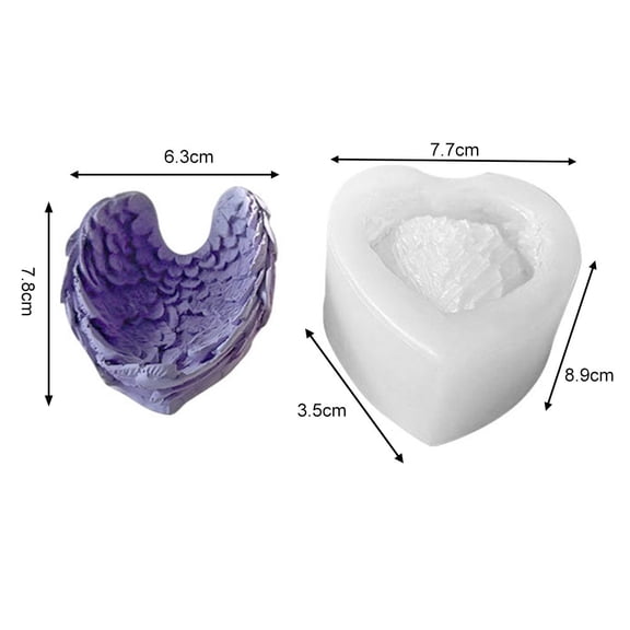 JINGT For Fun Diy Angel Wings Candle Holder Storage Tray Silicone Mold Clay Epoxy Resin Homemade Storage Box Molds Decoration Small