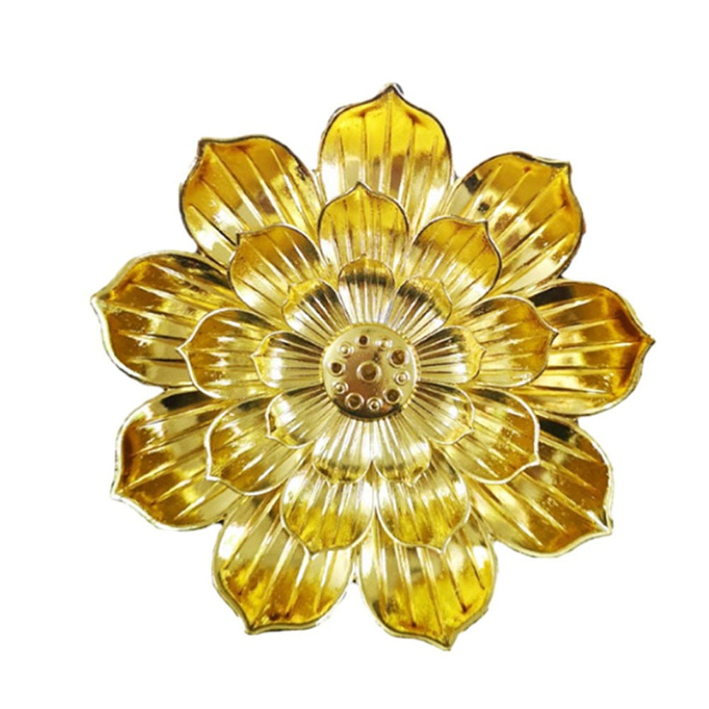 JINGT Incense Burner Holder Plate Buddhism Lotus Censer Bronze Incense