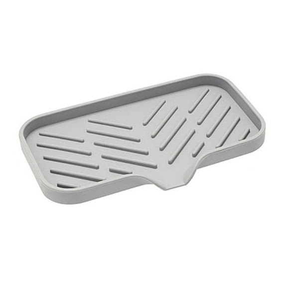 JINGT Kitchen Sink Soap Sponge Tray Self Draining Premium Silicone Soap Holder
