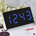 thumbnail image 1 of JINGT Portable LED Mirror Clock with Calendar/Temperature Alarm CR2032 Button Battery, 1 of 8
