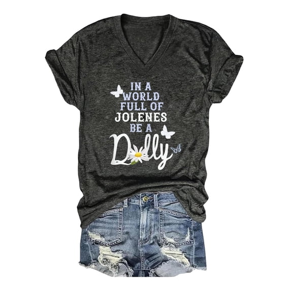 JINGTIAN Dolly Women's Graphic Tee Vintage Country Music T-Shirt Western Nashville Shirt Short Sleeve Crew Neck Concert Fan Top