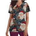 thumbnail image 1 of JINGWANGYHBD Womens Nurse Uniform Christmas Scrub Tops Ugly Printed Shirts Santa Claus Costume V-neck Short Sleeve Uniforms Trendy Casual Top, 1 of 5