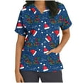 thumbnail image 1 of JINGWANGYHBD Womens Nurse Uniforms Printed Christmas Scrub Tops Stretchy Loose Shirts with 2 Pockets V-neck Lightweight Uniform Top Trendy Casual Shirt, 1 of 5