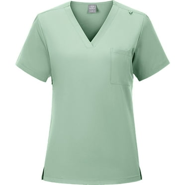JINGWANGYHBD Womens Nursing Scrubs Sets Professionals Medical Uniforms with Multi Pockets V Neck Scrub Top & Drawstring Jogger Pants