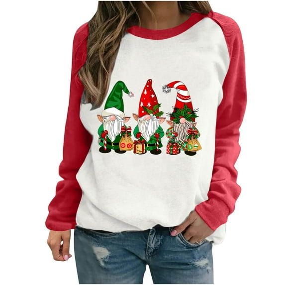 JINGWANGYHBD Womens Winter Sweatshirts Christmas Sweatshirt Ugly Gromes Pullover Tops Sweater Crewneck Long Sleeve Shirt oose SweaterComfy Casual Outfits