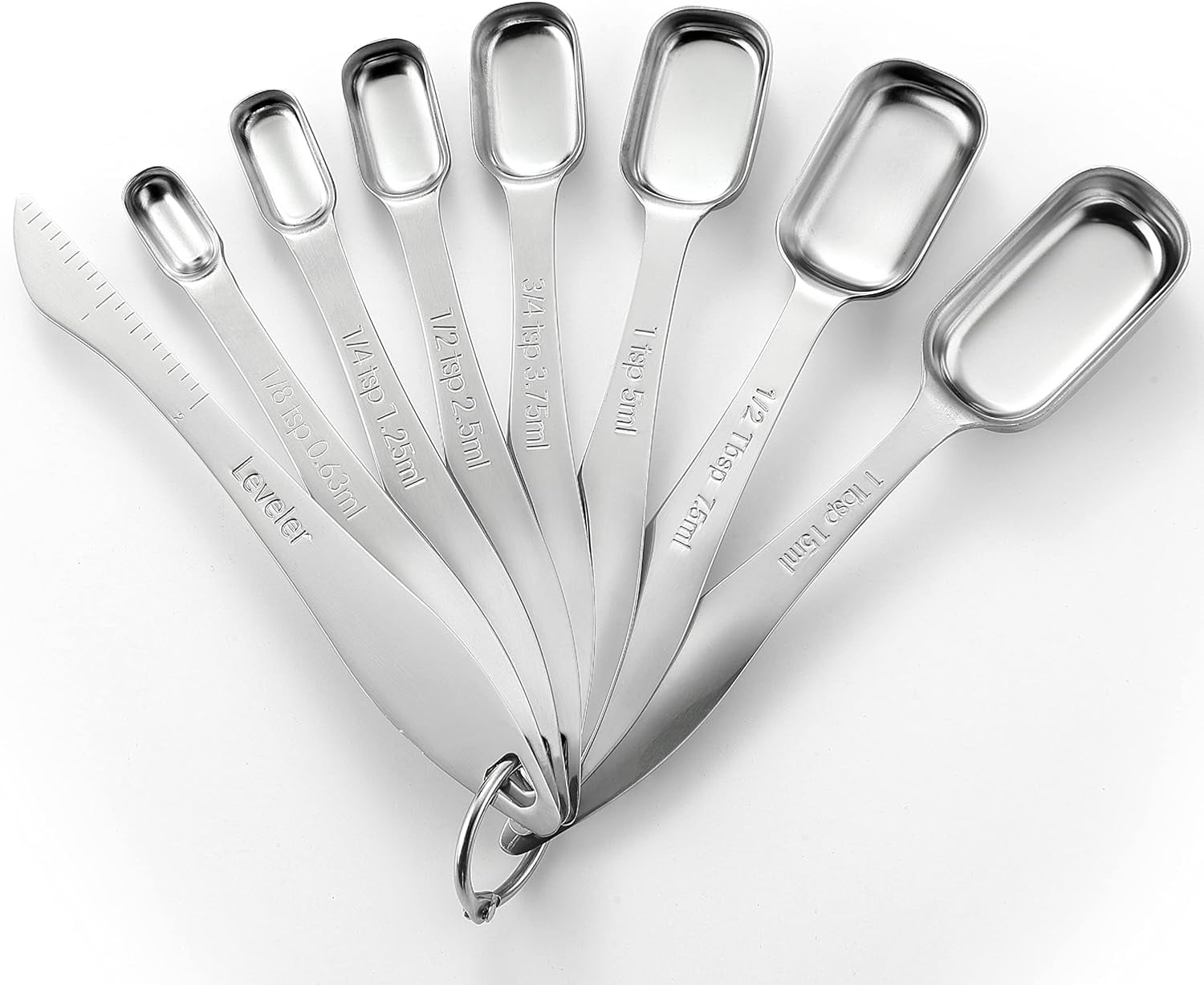  Zulay Heavy Duty Stainless Steel Measuring Spoons with Easy to  Read, Slim Design for Narrow Spice Jars, 6 Piece Measuring Spoons with  Etched Markings & Removable Clasp, Table Spoons Measuring Spoon