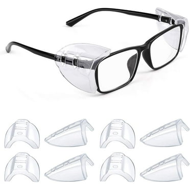 JINGYANG Safety Glasses Side Shields for Prescription Glasses, Slip on Clear Eye Glasses, Fits Small to Large Eyeglasses