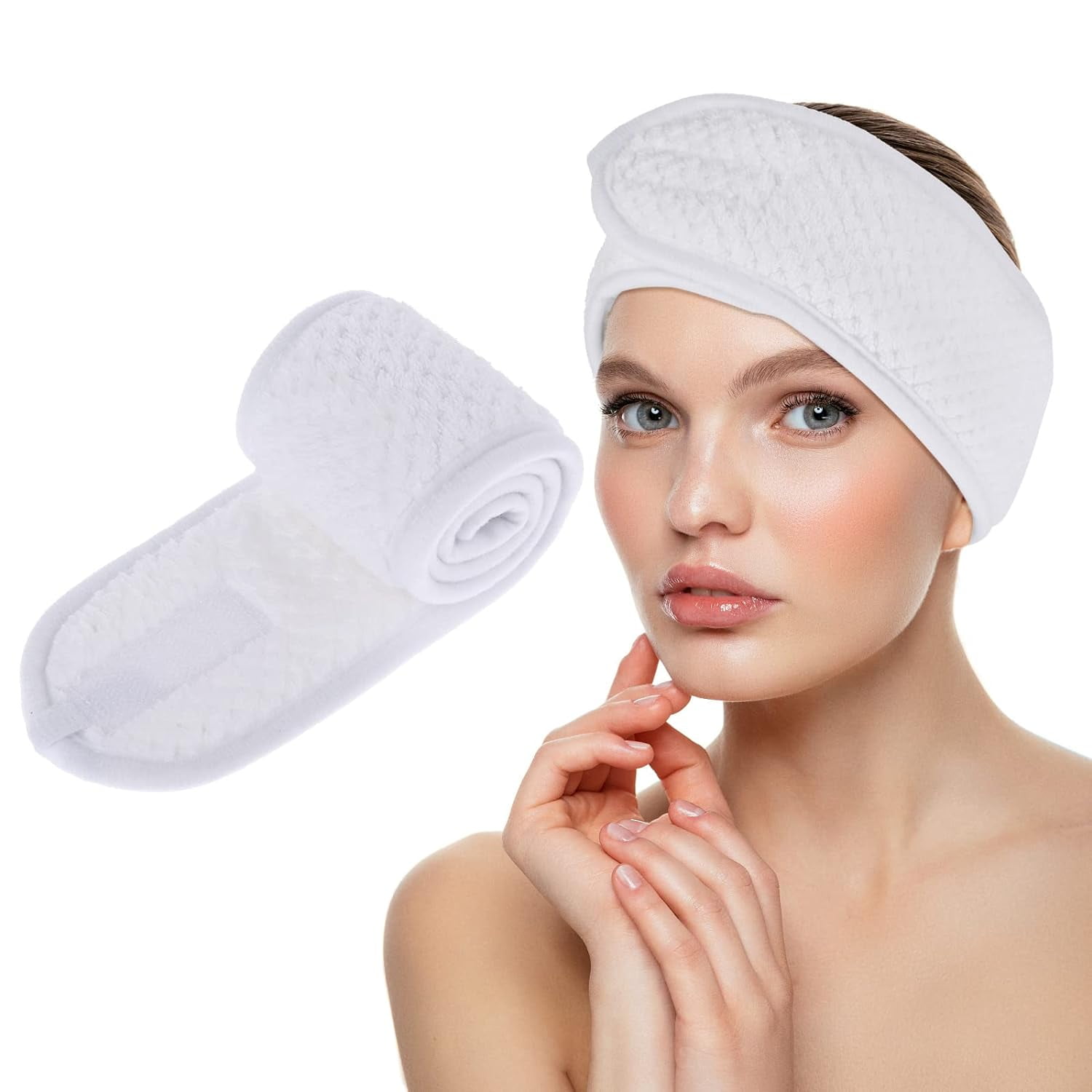 JINGYANG Spa Facial Headband, Makeup Headband Hair Wrap Adjustable Face