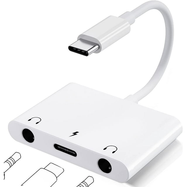 JINGYANG USB C Headphone Adapter, iPad Pro Headphone Splitter 3 in 1