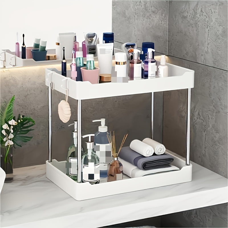 JINGZBH Multi-Functional Space-Saving Bathroom Vanity Countertop Shelf with Multi-Tier Design ...