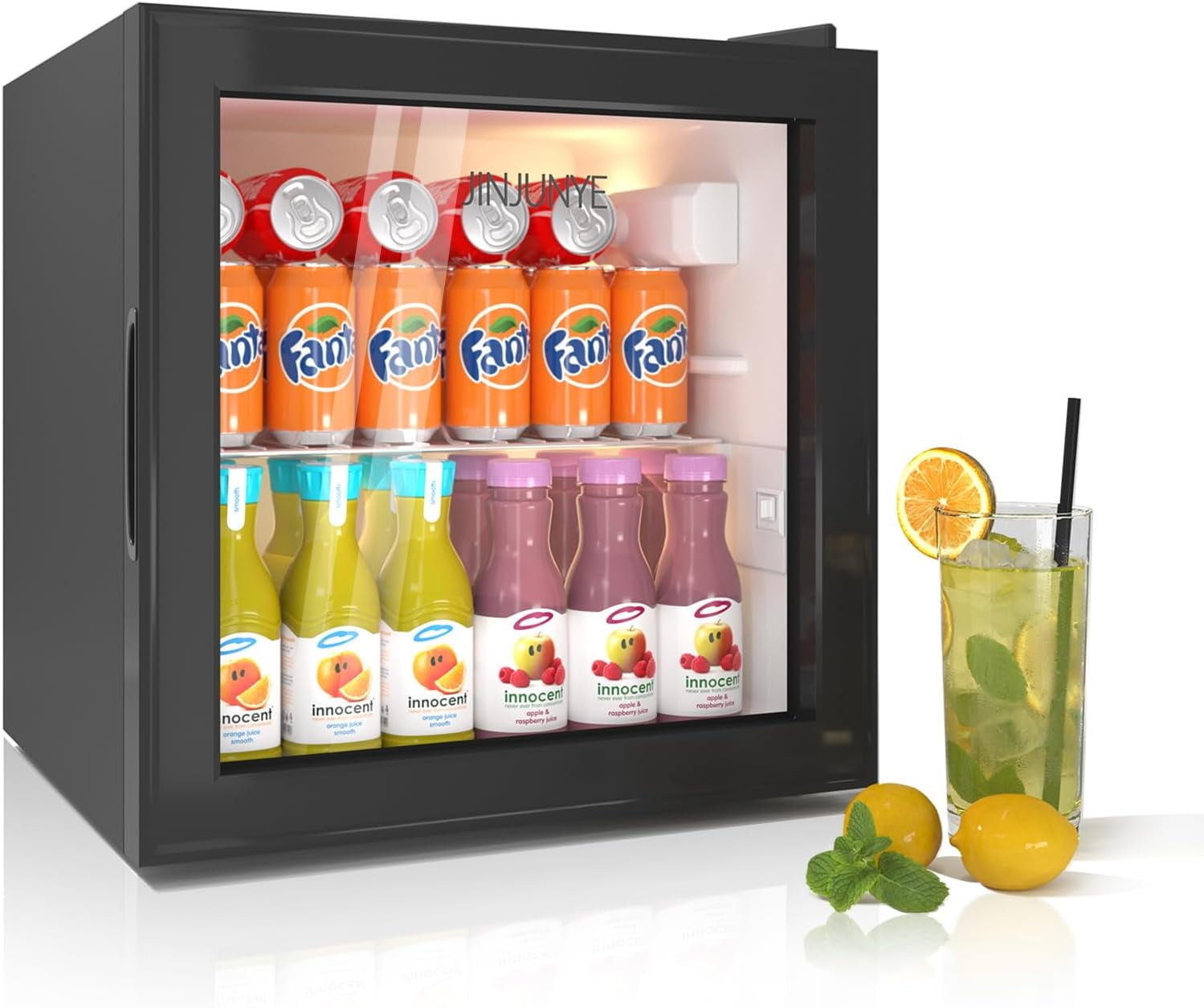 JINJUNYE Beverage Refrigerator Cooler, 62 Can 1.6 Cu.ft Mini Fridge ...