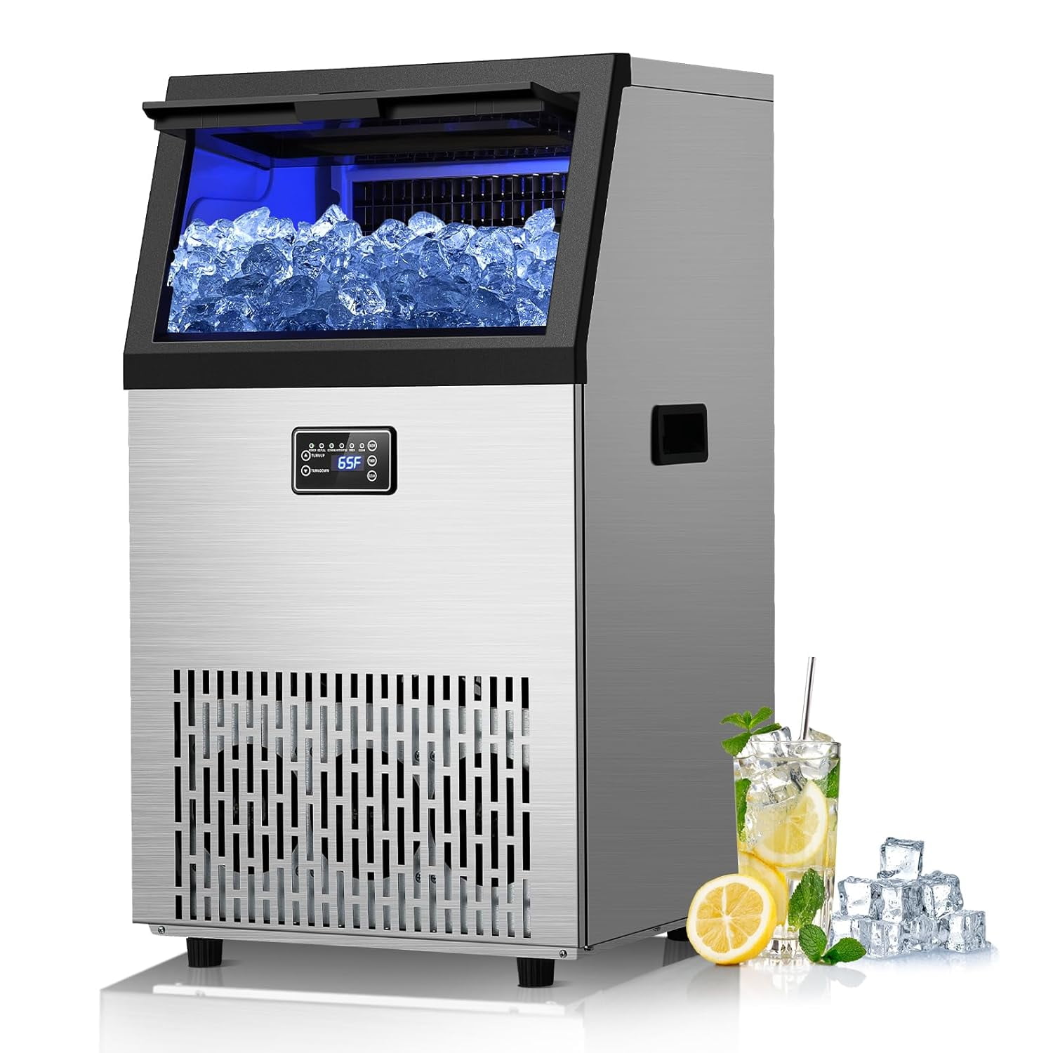 JINJUNYE Commercial Ice Maker Machine, 180LBS/Day, Timer & Self