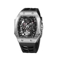 thumbnail image 1 of JINLERY Skeleton Automatic Mechanical Men Tourbillon Tonneau Wrist Watch Steel Rubber Sapphire Crystal Waterproof Richard Hollow Clock, 1 of 10