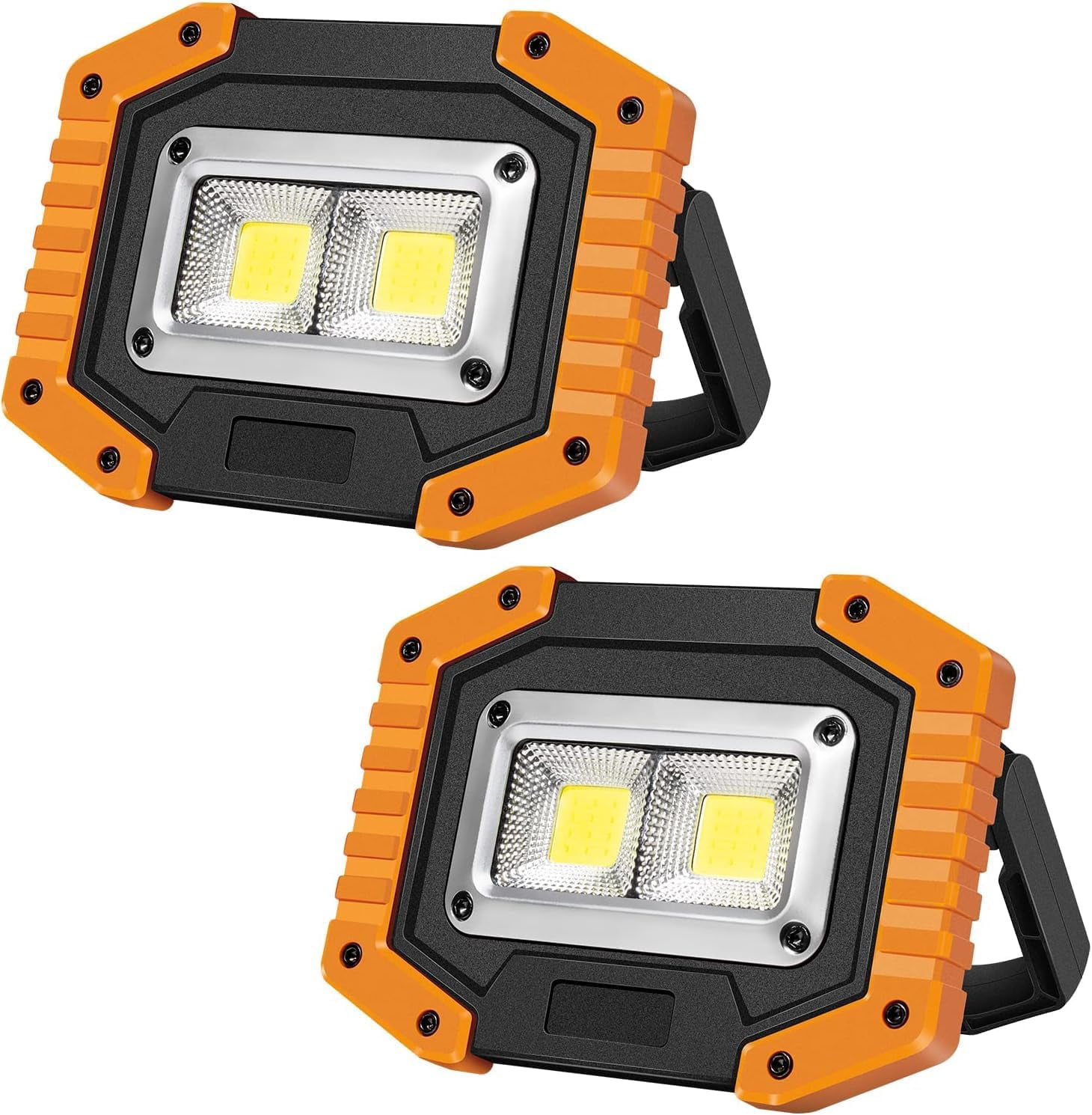 JINLONG 2-Pack Rechargeable LED Work Light, 30W 1500 Lumens Portable ...