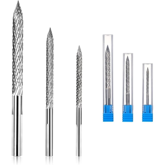 JINLONG 3-Piece Tire Reamer Drill Bit Set, Carbide Burr Drill Bits 3mm/4.5mm/6mm for Flat Tire Repair
