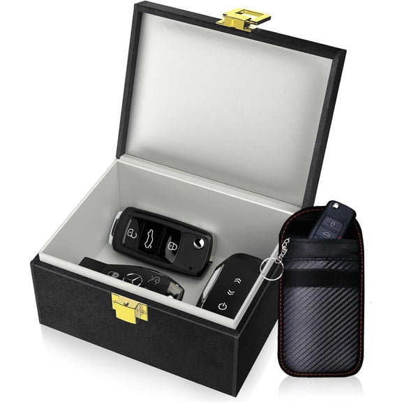 JINLONG Faraday Box with Faraday Bags for Car Keys, Signal Blocking Box, Keyless Entry Anti-Theft Shielding Cage, Small