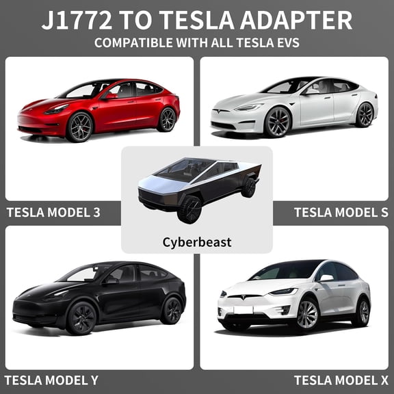 JINLONG J1772 to Tesla Charger Adapter, for Model 3/Y/X/S, Max 80A 250V Fast Charging, IP65 Waterproof, Safety Certified (Only for Tesla)