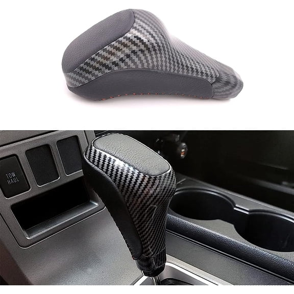 JINLONG Leather Automatic Gear Shift Knob Shifter for 2010-2023 Toyota 4Runner & 2007-2021 Tundra, ABS Carbon Fiber, 1 Piece