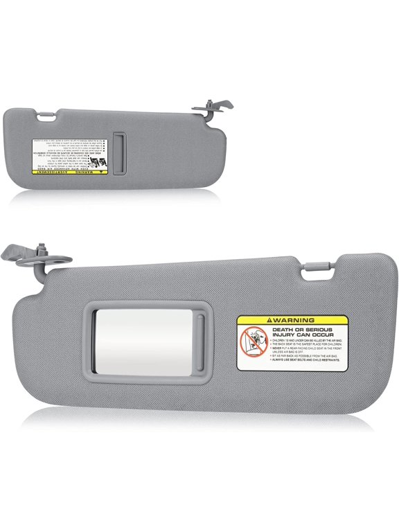 Left Driver Side Sun Visor for 2011-2015 Hyundai Elantra, Gray, Without Light, Replaces 852103X000TX