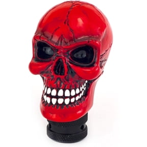 JINLONG Skull MT Car Stick Shifter Handle, Devil Skeleton Style Gear Shift Knob, Fits Most Manual & Automatic Transmissions, Red