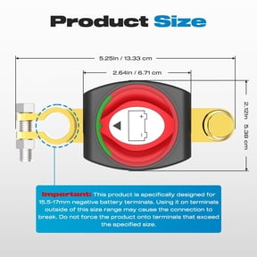 JINLONG Top Post Battery Disconnect Switch, On/Off 275A Negative Battery Quick Disconnect 12-48V Kill Switch for Car/RV/Boat