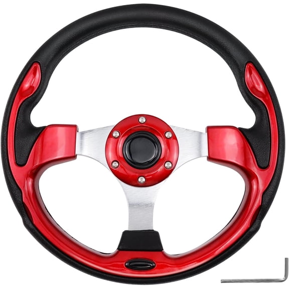 JINLONG Universal Golf Cart Steering Wheel, Skid Design, Fits Club Car, EZGO RXV/TXT, Yamaha, Precedent Tempo, DS
